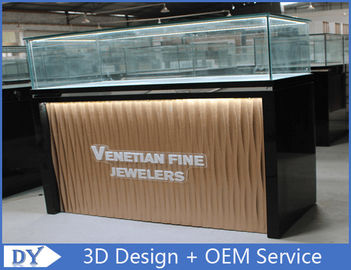 맞춤형 현대 디자인 유리 보석 상점 LED 조명과 함께 디스플레이 카운터