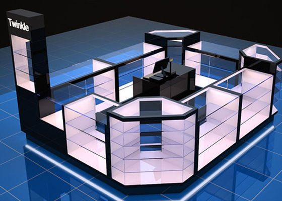 품질  Custom Mall Kiosk / Jewelry Showcase Kiosk Full View 4 Layers Shelves 공장
