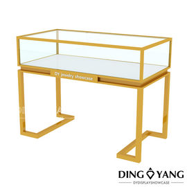 유리 디스플레이와 잠금과 함께 주문 제작 빛나는 흰색 붓 금 보석 테이블