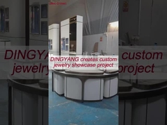 나무 흰색 맞춤형 유리 디스플레이 케이스 패션 둥근 모양 LED 전구 조명